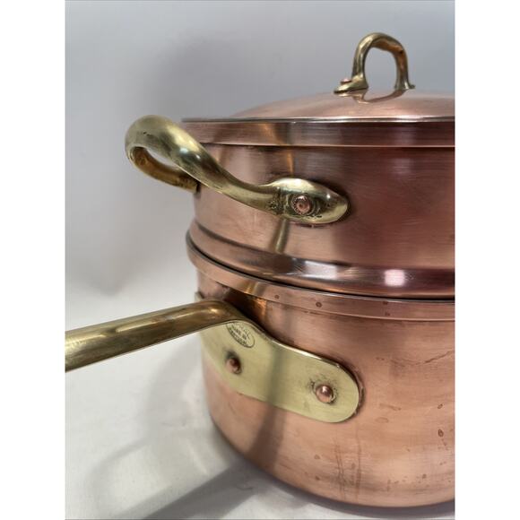 Copral Copper & Brass Tin Lined 6.75" Sauce Pan & Double Boiler - None-Ceramic - Picture 3 of 15